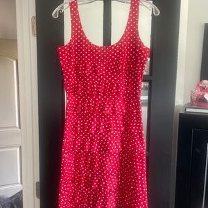 Tango Mango red & white polka dot tiered dress